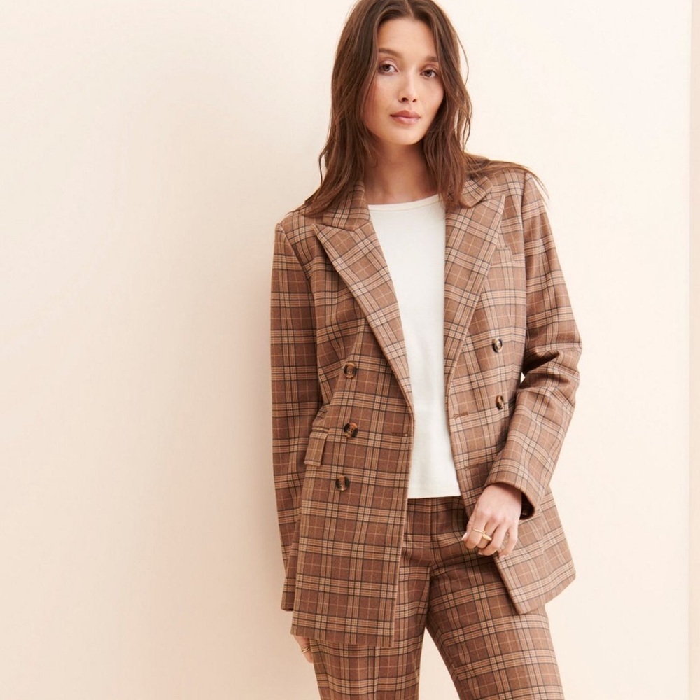 Anthropologie Nuuly x Favorite Daughter Phoebe Plaid Blazer size XS